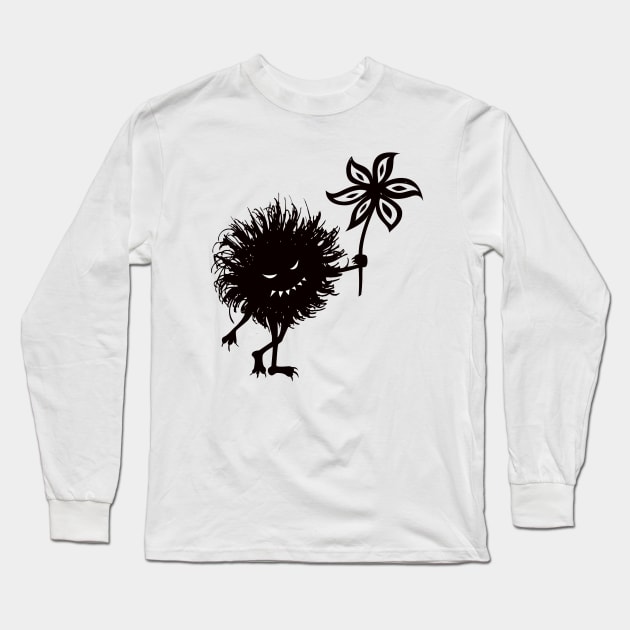 Evil Bug Gives Flower Long Sleeve T-Shirt by Boriana Giormova